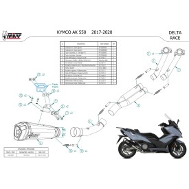 Mivv Echappement Sport Complet Inox Kymco AK550 O.009.SDRB