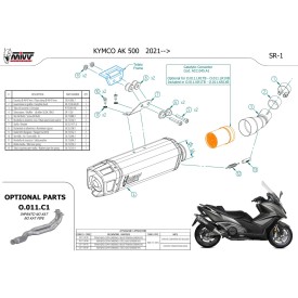 Mivv SR-1 Schwarz Kymco AK550 O.011.LR1XB + ACC.045.A1