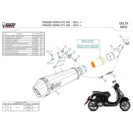 Mivv DELTA RACE Noir Piaggio VESPA GTS 300 P.009.LDRB + ACC.041.A1