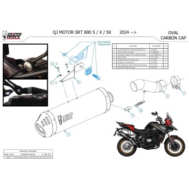 Mivv OVAL Noir fond carbone QJ Motor SRT 800 S / X / SX QJ.002.LVC