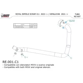 Mivv Katalysator-Ersatzrohr Royal Enfield SCRAM 411 RE.001.C1