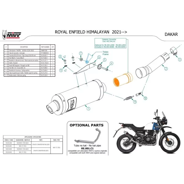 Mivv DAKAR Inox Royal Enfield HIMALAYAN
