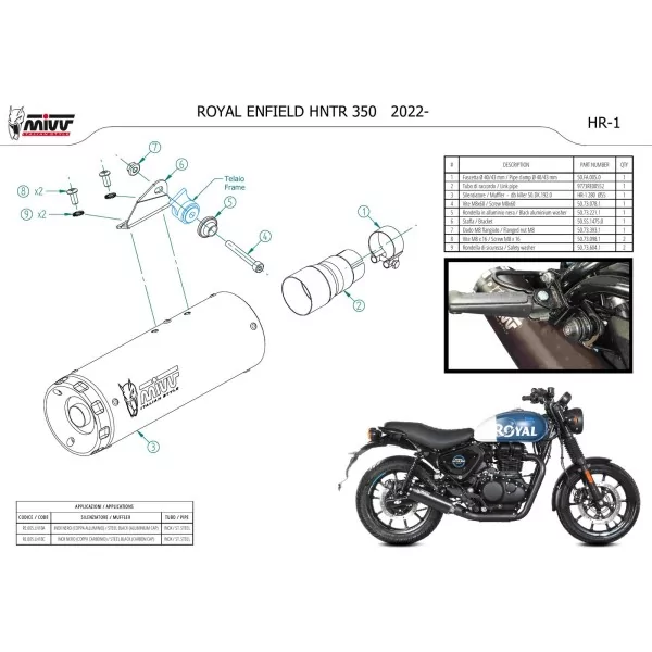 Mivv HR-1 Schwarz Royal Enfield HNTR 350