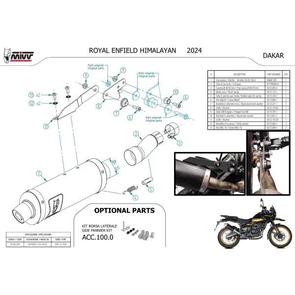 Mivv DAKAR Black Royal Enfield HIMALAYAN