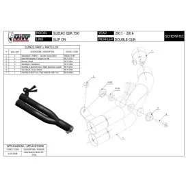 Mivv Double Gun Black Suzuki GSR 750
