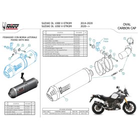 Mivv OVAL Schwarz Carbon-Endkappe Suzuki V-STROM 1050 S.042.LVC