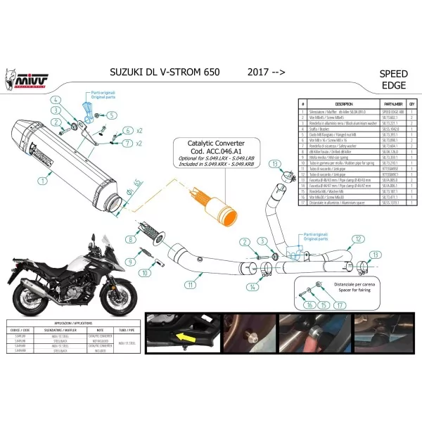 Mivv Escape Deportivo Completo Negro Suzuki V-STROM 650