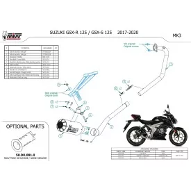 Mivv Scarico Sportivo Completo Carbonio Suzuki GSX-R 125 S.055.SM3C