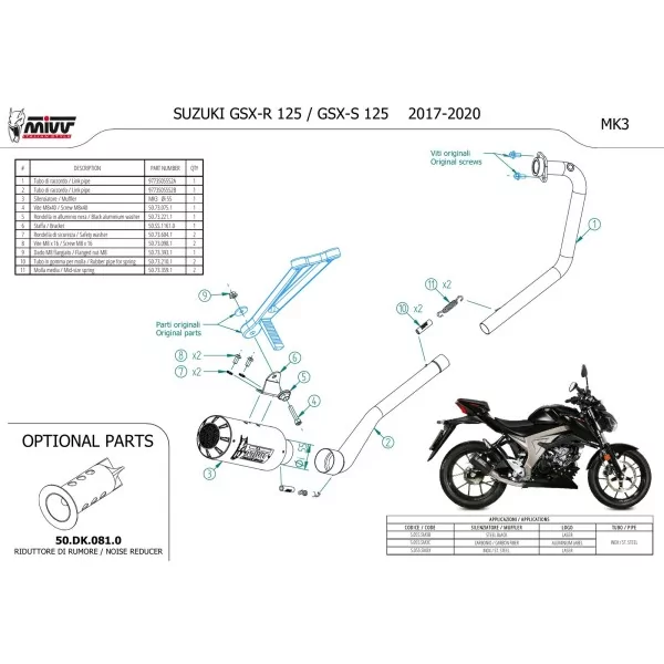 Mivv Sport Exhaust Full System Black Suzuki GSX-S 125