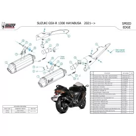 Mivv SPEED EDGE Titanio Negro Suzuki GSX-R 1300 HAYABUSA S.060.LRTB