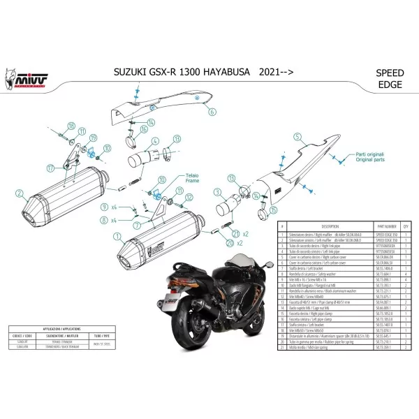 Mivv SPEED EDGE Black Titanium Suzuki GSX-R 1300 HAYABUSA