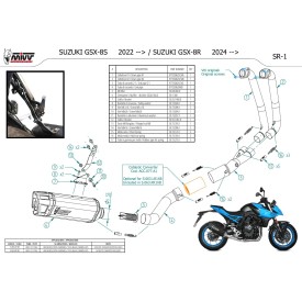 Mivv Echappement Sport Complet Noir Suzuki GSX-8S S.063.LR1XB + ACC.077.A1