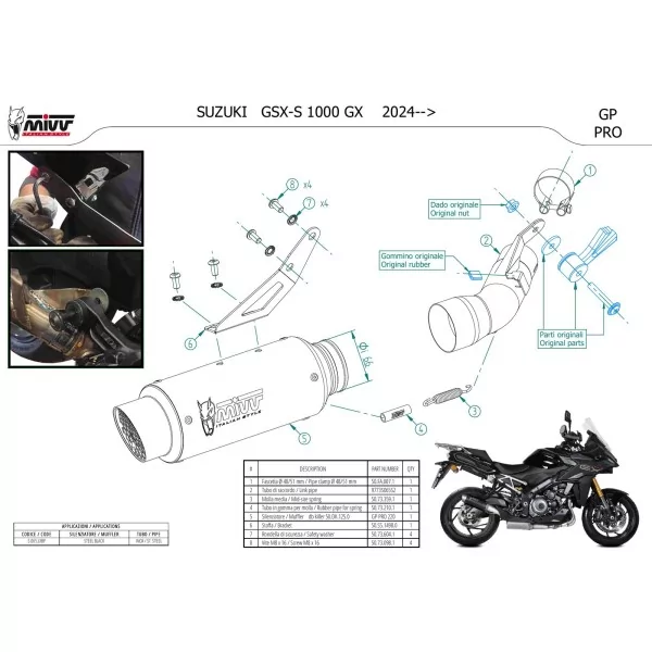 Mivv GPpro Black Suzuki GSX-S 1000 GX