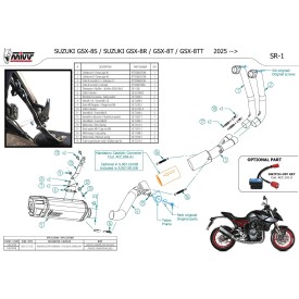 Mivv Scarico Sportivo Completo Nero Suzuki GSX-8S S.067.KR1XB + ACC.099.A1