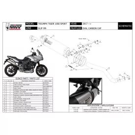 Mivv OVAL Titanio fondello carbonio Triumph TIGER 1050 SPORT T.017.LNC