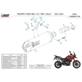 Mivv OVAL Carbono fondo carbono Triumph TIGER 900 / GT / PRO / RALLY T.018.LEC