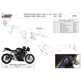 Mivv X-M5 Black Triumph Street Triple 660