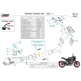 Mivv Scarico Sportivo Completo Nero Triumph TRIDENT 660 T.029.KDRB + ACC.099.A1