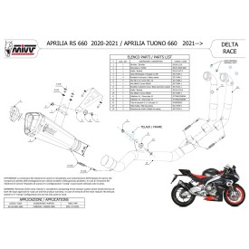 Mivv Sport Exhaust Full System Carbon Aprilia RS 660 X.AP.0001.SDRC