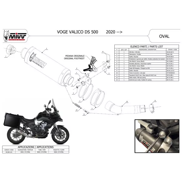 Mivv OVAL Inox Voge VALICO 500DS / DSX