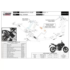 Mivv Echappement Sport Complet Noir fond carbone Yamaha MT-07 / FZ-07 Y.045.LXBC + ACC.042.A1