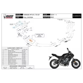 Mivv Escape Deportivo Completo Carbono Yamaha MT-07 / FZ-07 Y.045.SM3C