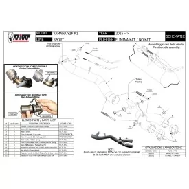 Mivv Kat Ersatzrohr Yamaha R1 YZF 1000