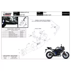 Mivv Double Gun Black Yamaha MT 03