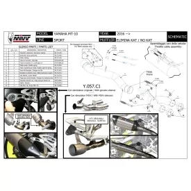 Mivv Kat Ersatzrohr Yamaha MT-10