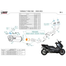 Mivv Sport Exhaust Full System Black Titanium Yamaha T-MAX 560 Y.061.LR1TB + ACC.045.A1
