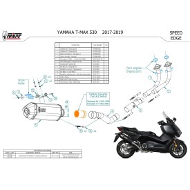 Mivv Sport Exhaust Full System Black Yamaha T-MAX 530 Y.061.LRB + ACC.045.A1