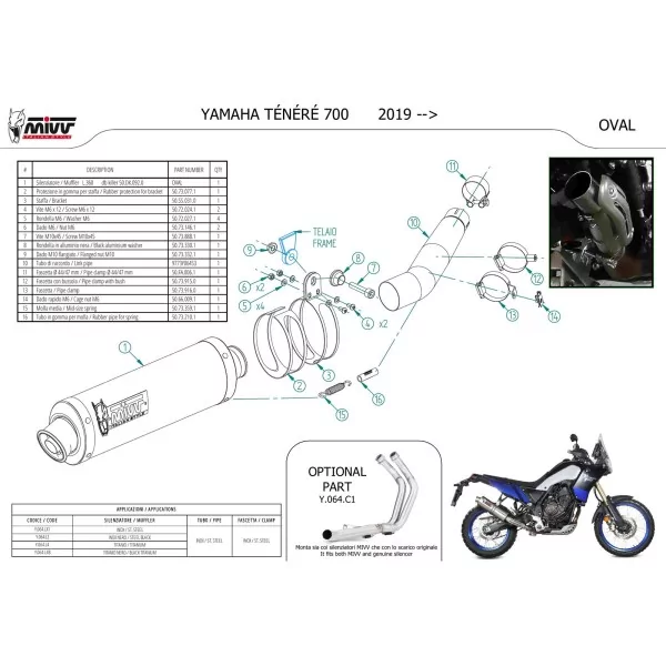 Mivv OVAL Noir Yamaha Ténéré 700