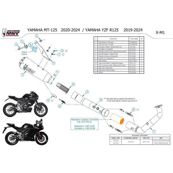 Mivv Escape Deportivo Completo Negro Yamaha MT-125