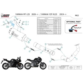 Mivv Sport Exhaust Full System Carbon Yamaha MT-125 Y.067.SM3C