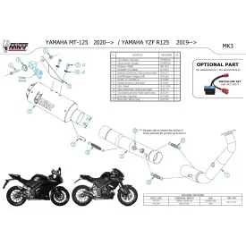 Mivv Komplette Sport-Auspuffanlage Carbon Yamaha YZF R125 Y.067.SM3C