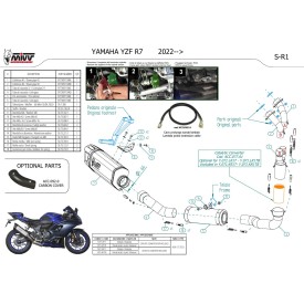 Mivv Escape Deportivo Completo Titanio Negro Yamaha YZF R7 Y.071.LR1TB + ACC.077.A1