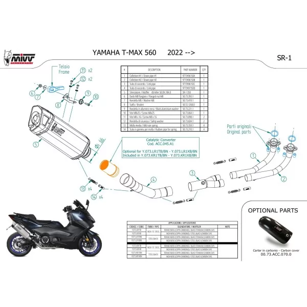 Mivv Scarico Sportivo Completo Titanio Nero Yamaha T-MAX 560