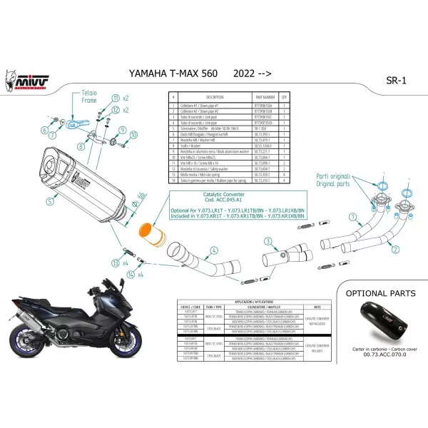 Mivv Scarico Sportivo Completo Nero Yamaha T-MAX 560