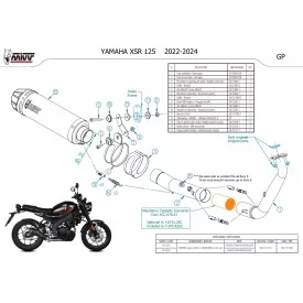 Mivv Echappement Sport Complet Carbone fond carbone Yamaha XSR 125