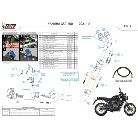 Mivv Echappement Sport Complet Noir Yamaha XSR 700 Y.077.LH1BA + ACC.077.A1