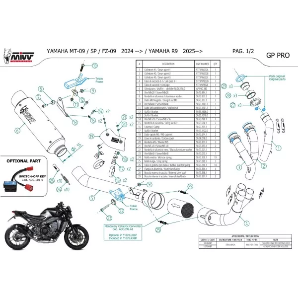 Mivv Escape Deportivo Completo Negro Yamaha MT-09 / SP / FZ-09