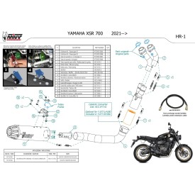 Mivv Sport Exhaust Full System Black carbon end cap Yamaha XSR 700 Y.077.LH1BG + ACC.077.A1