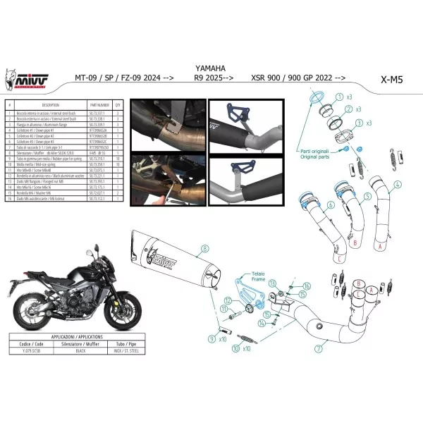 Mivv Escape Deportivo Completo Negro Yamaha XSR 900 / GP