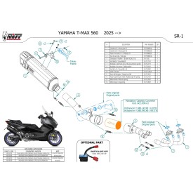 Mivv Sport Exhaust Full System Black Yamaha T-MAX 560 Y.080.LR1XB + ACC.099.A1