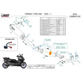 Mivv Echappement Sport Complet Noir fond carbone Yamaha T-MAX 560