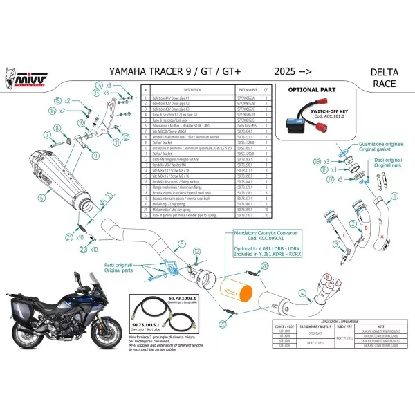 Mivv Scarico Sportivo Completo Nero Yamaha Tracer 9 / GT / GT+