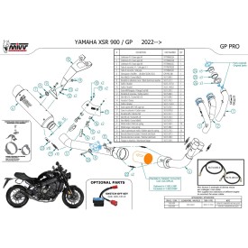 Mivv Komplette Sport-Auspuffanlage Schwarz Yamaha XSR 900 / GP Y.082.KXBP + ACC.099.A1