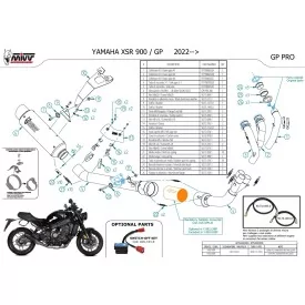 Mivv Scarico Sportivo Completo Nero Yamaha XSR 900 / GP Y.082.LXBP + ACC.099.A1