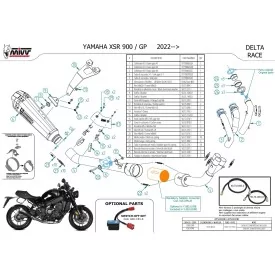 Mivv Komplette Sport-Auspuffanlage Schwarz Yamaha XSR 900 / GP Y.082.KDRB + ACC.099.A1