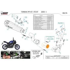 Mivv Scarico Sportivo Completo Nero Yamaha MT-07 Y.083.LDRB + ACC.099.A1